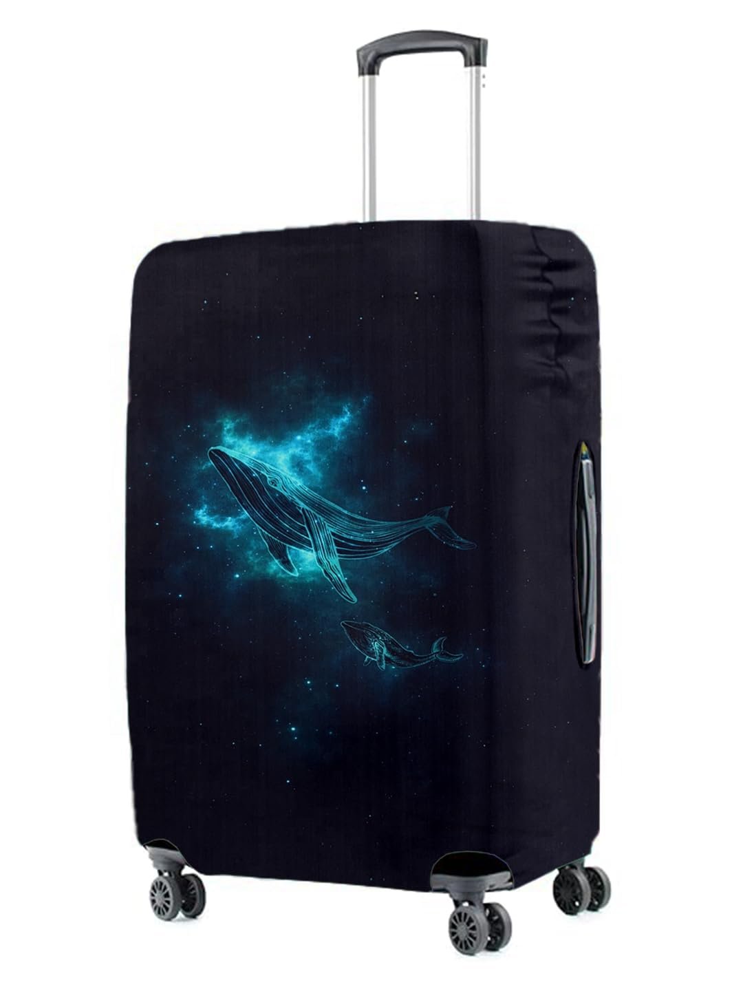 Cortina Polyester Luggage Cover Trolley Travel Covers Washable Dust Proof Anti-Scratch Suitcase Protector, Medium-Black-Blue Cortina Polyester Luggage Cover Trolley Travel Covers Washable Dust Proof Anti-Scratch Suitcase Protector, Medium-Black-Blue