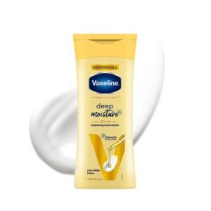 Vaseline Deep Moisture Body Lotion with Ceramide Hyaluron Moisture Fillers | 10X More Moisture for Cushion Soft Glowing Skin | For Dry Skin | Lightweight Non-Sticky Formula | 200ml