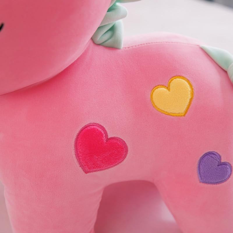 51hihodtryl Babique Unicorn Teddy Bear Plush Soft Toy Cute Kids Birthday Animal Baby Boys/Girls (25 cm, Pink)