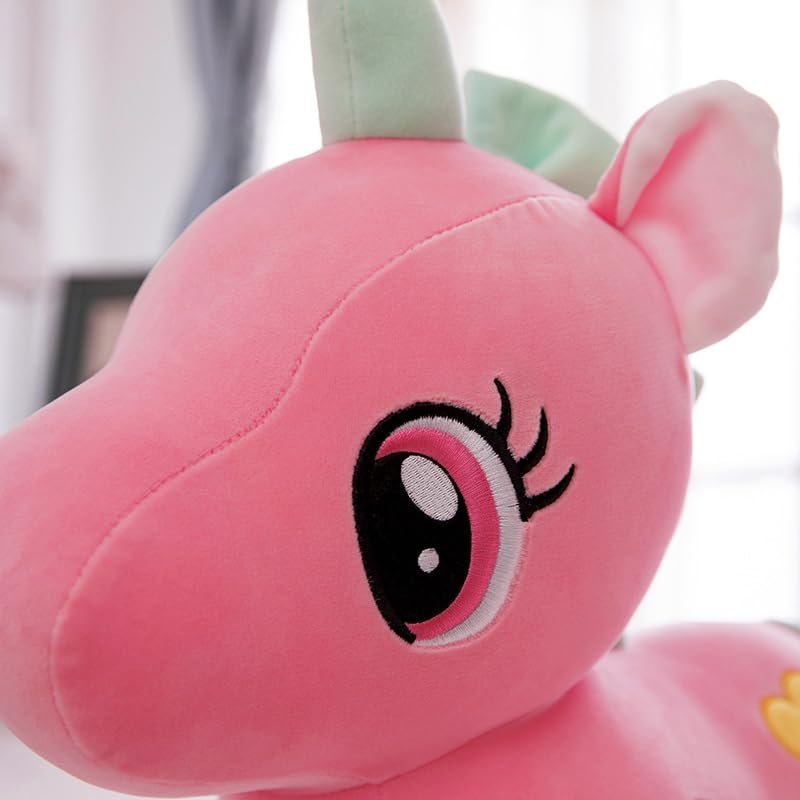 51mxxigwrtl Babique Unicorn Teddy Bear Plush Soft Toy Cute Kids Birthday Animal Baby Boys/Girls (25 cm, Pink)