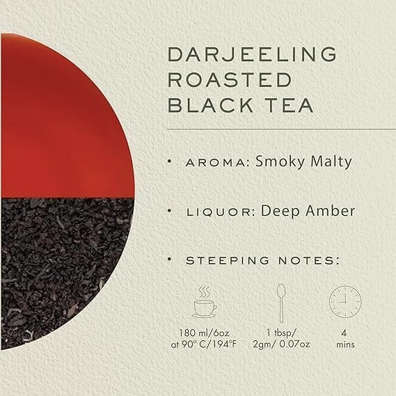 51puskele6l Makaibari Smoky Mountain Roasted Darjeeling Black 100 Gm Loose Leaf Tin Caddy | Single States Whole Leaves | Rich Roasted Flavour