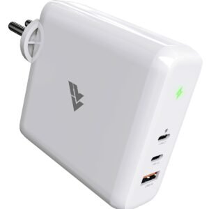 DR VAKU® 100W PD Dual Port Charger Type C Adapter for iPhone 15/15 Plus/15 Pro/15 Pro Max, 14/13/12/11 Series, Samsung & All Android & iOS Devices Multiple Protection USB-C Fast Charger