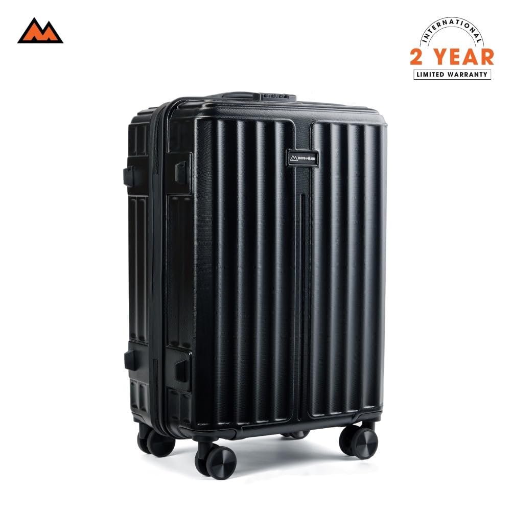 51yjdybhtl. sl1000 MOVE-MEANT ROAMIFY Medium Cabin Suitcase 66 CM 8 Wheels Number Lock Poly Carbonate Black Trolley Bag for Men & Women | 360 Degree Wheeling System Luggage | Trolley Bags for Travel