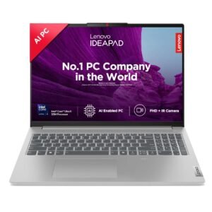 Lenovo IdeaPad Slim 5 Intel Core Ultra 5 125H 16" (40.6cm) WUXGA-IPS 300Nits Thin & Light Laptop (16GB RAM/1TB SSD/AI PC/Windows 11/Office Home 2024/FHD+IR Camera/1Yr ADP Free/Grey/1.8Kg), 83DC0096IN