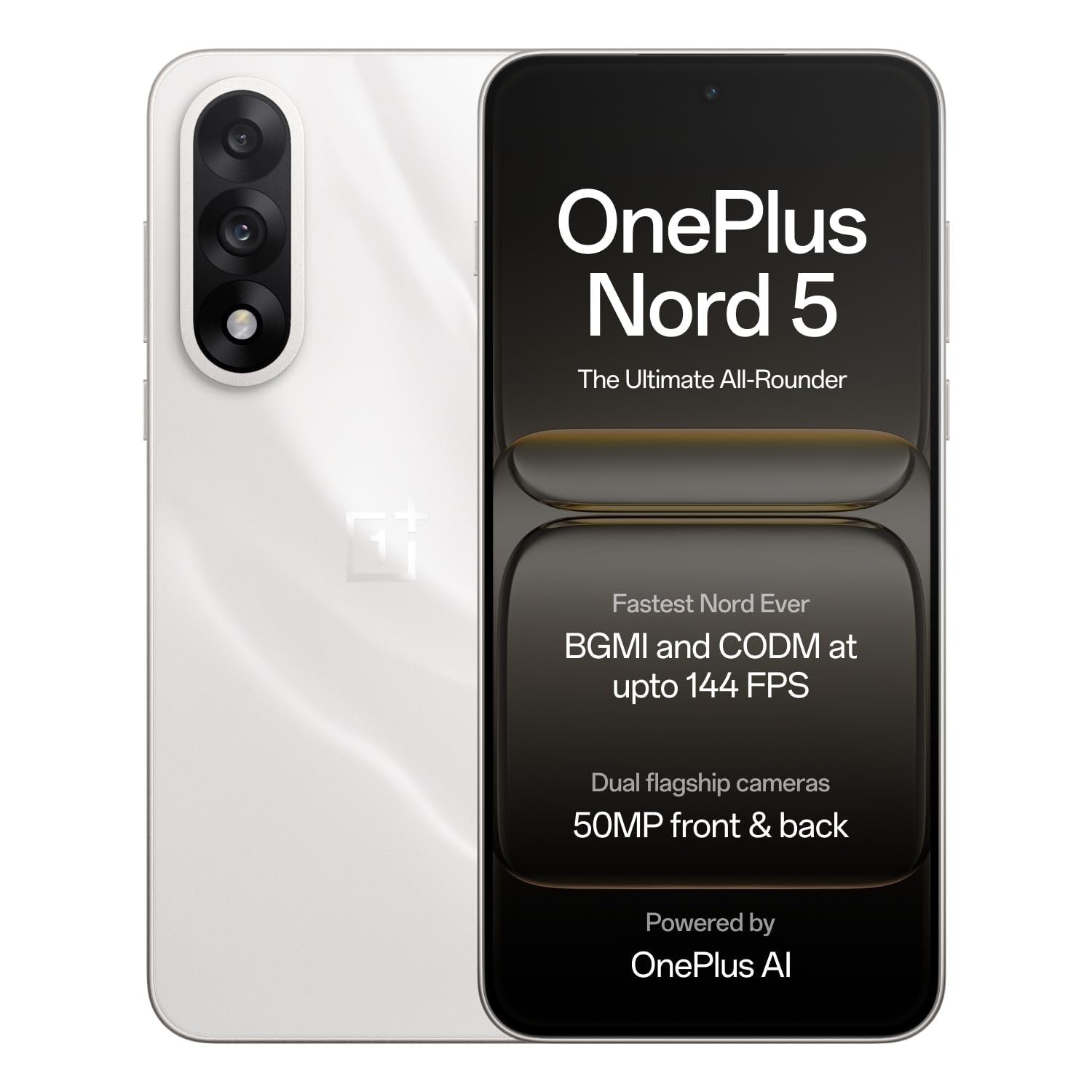 OnePlus Nord 5 | Snapdragon 8s Gen 3 | Stable 144FPS Gaming | Dual 50MP Flagship Camera | Powered by OnePlus AI | 8GB + 256GB | Marble Sands OnePlus Nord 5 | Snapdragon 8s Gen 3 | Stable 144FPS Gaming | Dual 50MP Flagship Camera | Powered by OnePlus AI | 8GB + 256GB | Marble Sands