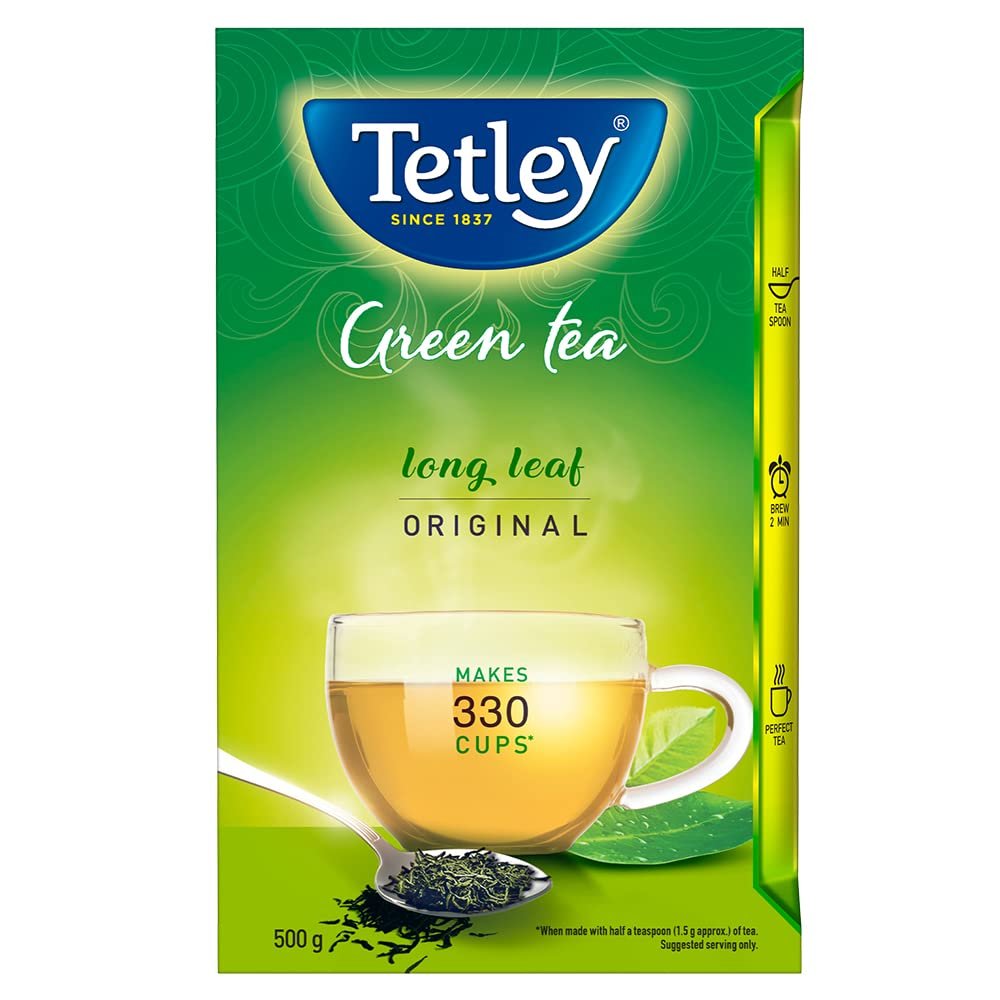 61b4bst1vpl. sl1000 1774047506 3330 Tetley Loose Green Tea Leaves 500g – Classic Flavour, Immune Support, Vitamin C, 400 Cups, 5x Antioxidants & Tetley Green Tea Immune 25 Bags – Ginger, Mint, Lemon, Vitamin C