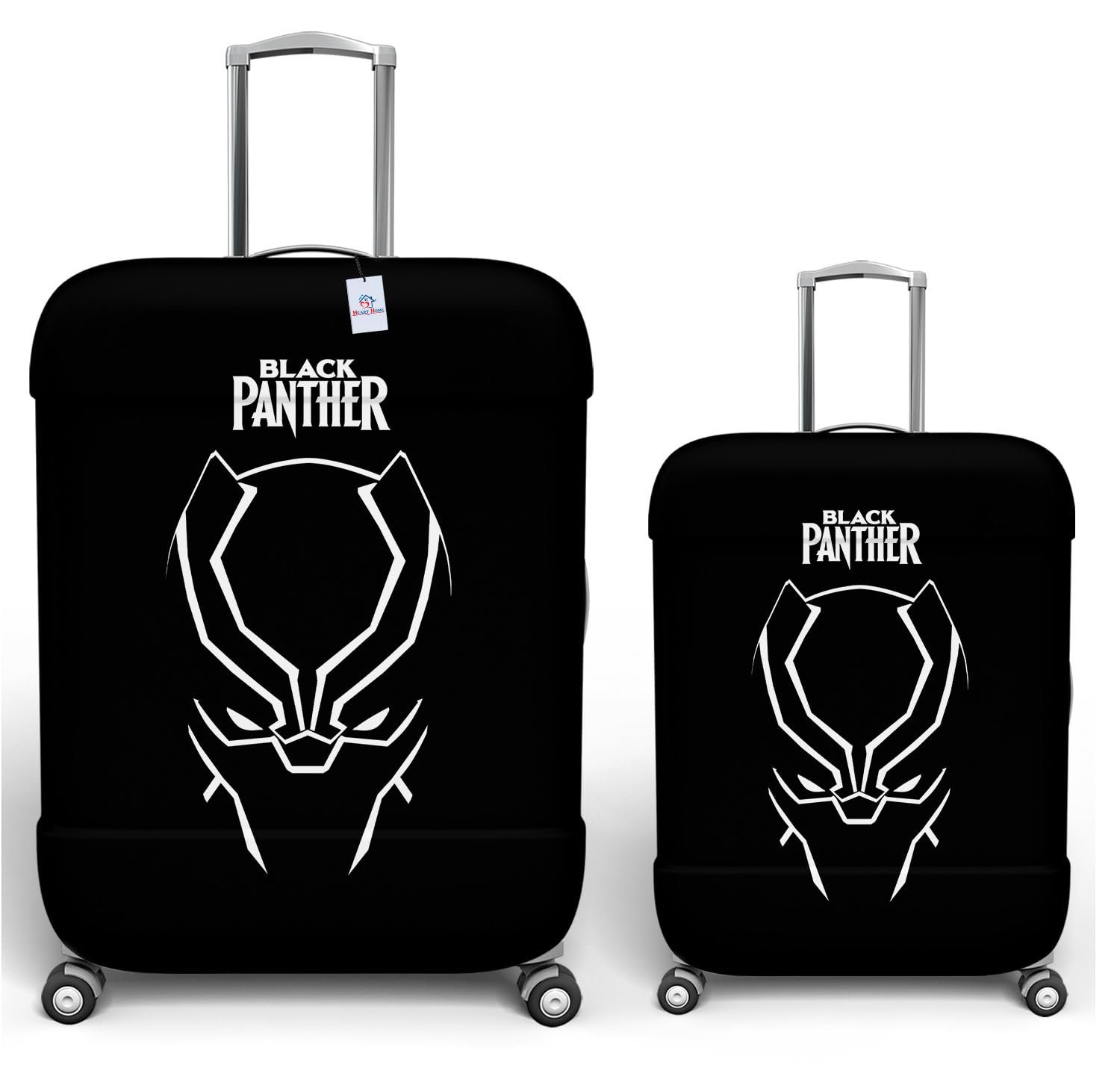 Heart Home Marvel Black Panther Luggage Cover | Polyester Travel Suitcase Cover | Washable | Stretchable Suitcase Cover | 18-22 Inch-Small | 26-30 Inch-Large | Pack of 2 | Black Heart Home Marvel Black Panther Luggage Cover | Polyester Travel Suitcase Cover | Washable | Stretchable Suitcase Cover | 18-22 Inch-Small | 26-30 Inch-Large | Pack of 2 | Black