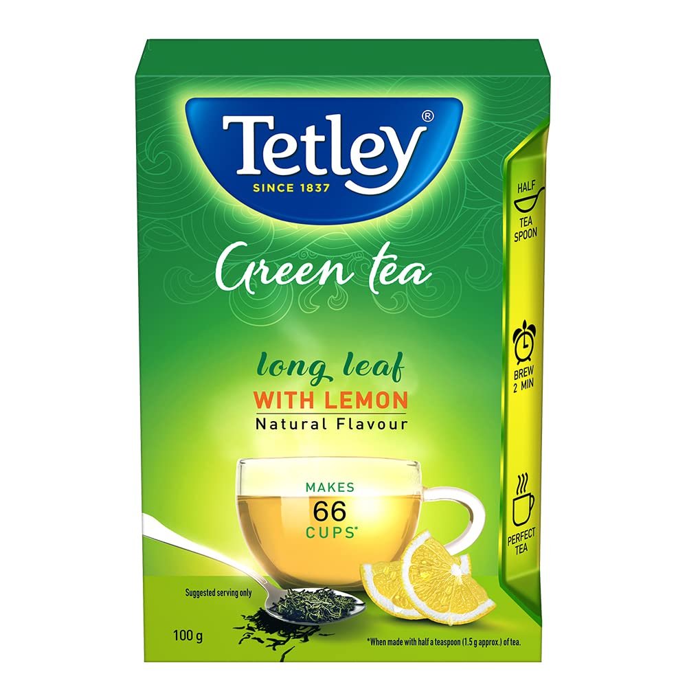 61h0mx6umql. sl1000 Tetley Green Tea, Lemon and Honey, 100 Tea Bags- & Tetley Long Leaf Green Tea, Lemon, 100g