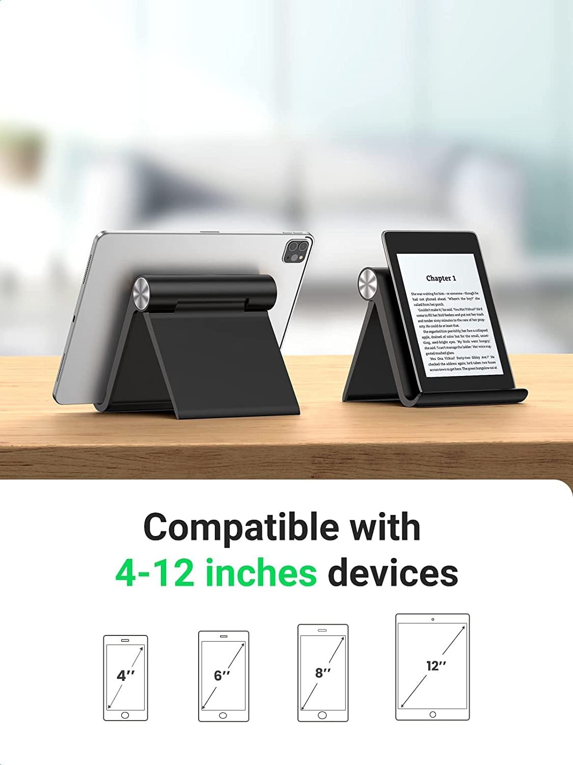 61jdk5pnkfl. sl1500 STRIFF Multi Angle Tablet Tabletop Stand. Holder for iPhone, Android, Samsung, OnePlus, Xiaomi. Portable, Foldable Stand. Perfect for Bed,Office, Home, Gift and Desktop (Black)