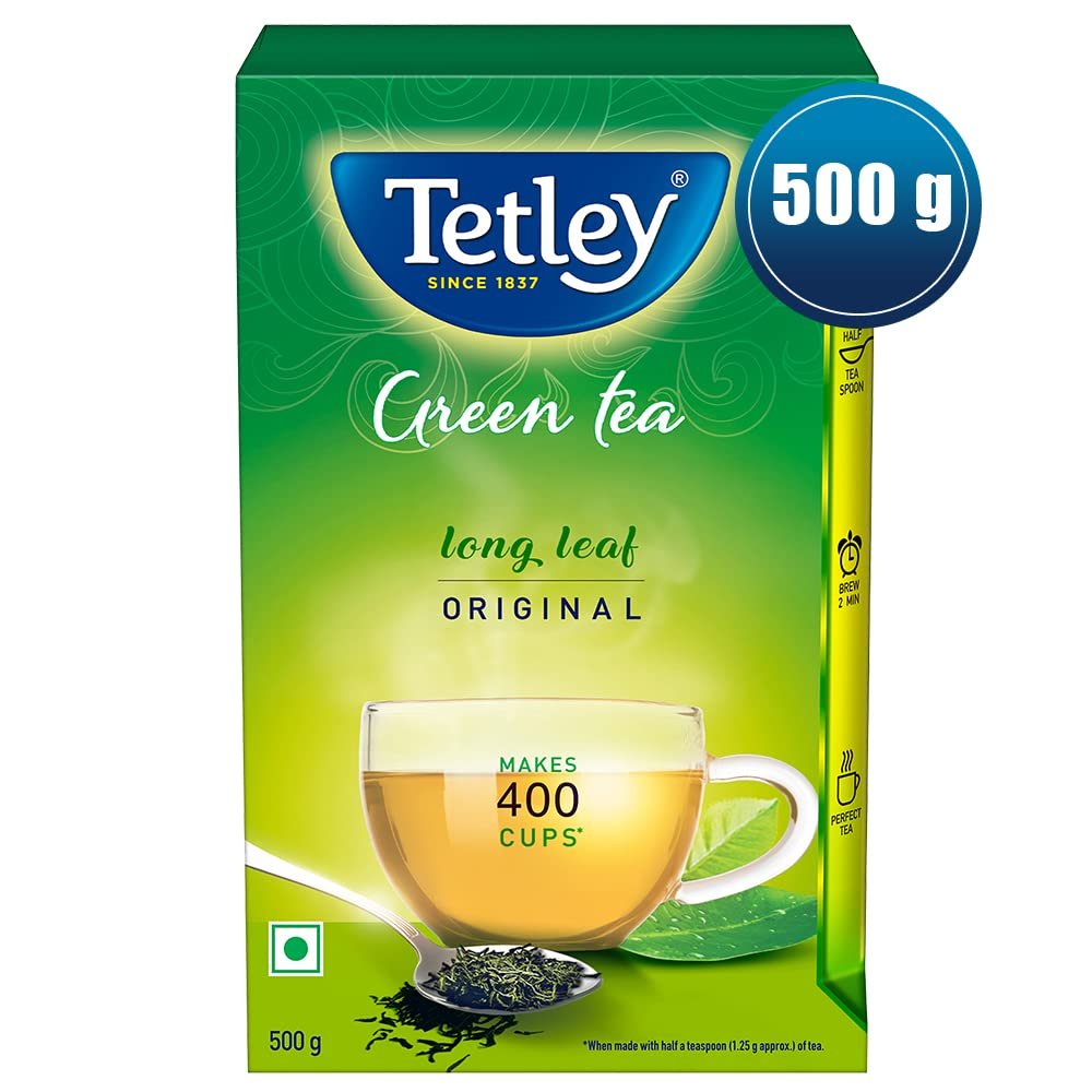 61py25c9j9l. sl1000 1774047507 6870 Tetley Loose Green Tea Leaves 500g – Classic Flavour, Immune Support, Vitamin C, 400 Cups, 5x Antioxidants & Tetley Green Tea Immune 25 Bags – Ginger, Mint, Lemon, Vitamin C
