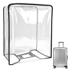 20 Inch Luggage Cover, Transparent PVC Suitcase Protector, Water-Resistant and Scratch-Resistant Travel Cover Suitable for Travel Accessories
