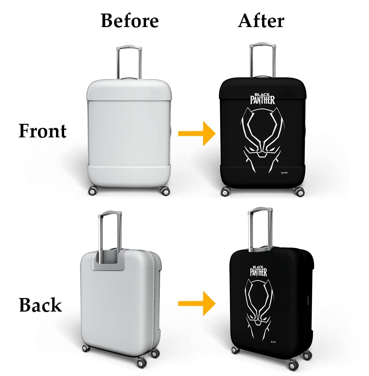 61lz051j xl. sl1500 1774015141 5343 Kuber Industries Marvel Black Panther Luggage Cover|Polyester Travel Suitcase Cover|Washable|Stretchable Suitcase Protector|22-26 Inch|Medium (Black)
