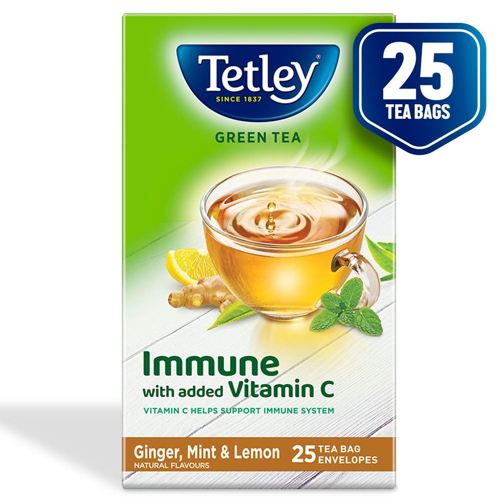 61sfiqtswvl. sl1000 Tetley Loose Green Tea Leaves 500g – Classic Flavour, Immune Support, Vitamin C, 400 Cups, 5x Antioxidants & Tetley Green Tea Immune 25 Bags – Ginger, Mint, Lemon, Vitamin C