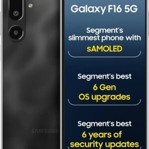 Samsung Galaxy F16 5G (Bling Black, 4GB RAM, 128GB Storage) | 50 MP Main Camera | IP54 | sAMOLED | Mediatek Processor
