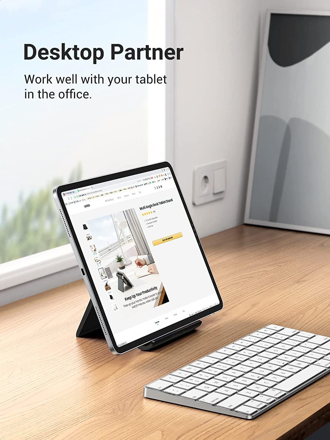 711i308nlel. sl1500 STRIFF Multi Angle Tablet Tabletop Stand. Holder for iPhone, Android, Samsung, OnePlus, Xiaomi. Portable, Foldable Stand. Perfect for Bed,Office, Home, Gift and Desktop (Black)