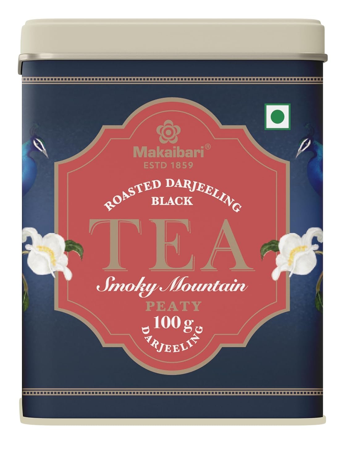 Makaibari Smoky Mountain Roasted Darjeeling Black 100 Gm Loose Leaf Tin Caddy | Single States Whole Leaves | Rich Roasted Flavour Makaibari Smoky Mountain Roasted Darjeeling Black 100 Gm Loose Leaf Tin Caddy | Single States Whole Leaves | Rich Roasted Flavour