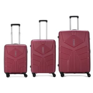 VIP Aristocrat 3-Piece Set 55 Cm, 66 Cm & 76 Cm Polyproplyene Hard Sided 8 Spinner Wheels,Light Weight Luggage/Trolley Bags with Combination Lock and 3 Years International Warranty (RED, 3P Set)