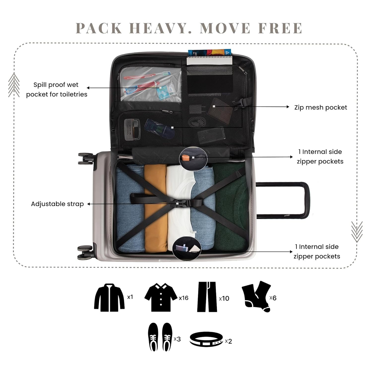 71hmah jkl. sl1500 F Gear Montreal Large 76cm German Polycarbonate Hard Luggage|8 Japanese Hinomoto Silent Wheels|Expandable Check-in Front Opening Suitcase for Travel| Anti-Theft Zipper, TSA 007 Lock (Taupe)