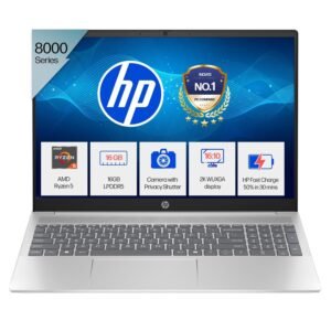 HP Pavilion 16 AI PC, AMD Ryzen 5 8540U, 16-inch, WUXGA, 16GB LPDDR5, 512GB SSD, AMD Radeon Graphics, 1080p FHD IR Camera/w Privacy Shutter, Backlit KB (Win 11, Silver, 1.79 kg), ag0019AU
