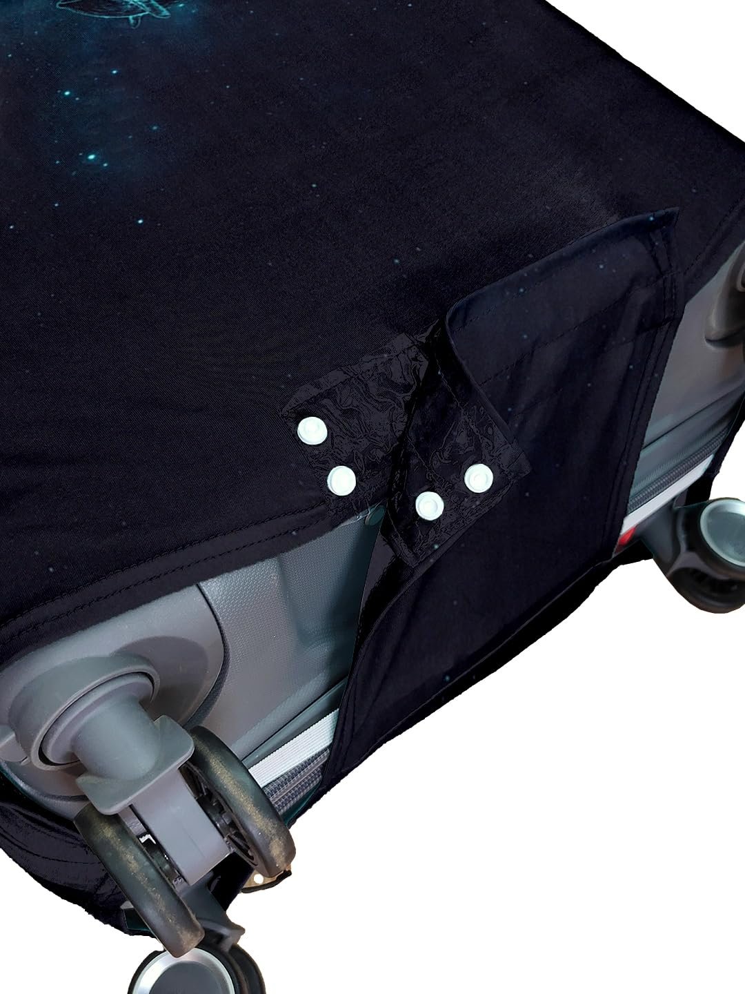 71djslrqkfl. sl1440 Cortina Polyester Luggage Cover Trolley Travel Covers Washable Dust Proof Anti-Scratch Suitcase Protector, Medium-Black-Blue