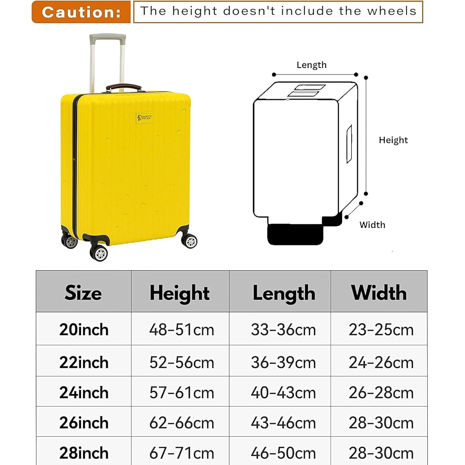 71fzl5tgpol. sl1500 Suitcase Cover 20 Inch Trolley Bag Cover Transparent PVC Suitcase Bag Cover with Zipper Dustproof Waterproof & Cabin Bag Anti-Scratch Luggage Cover for Travel Accessories, (Black, Pack of 1, 20 Inch)