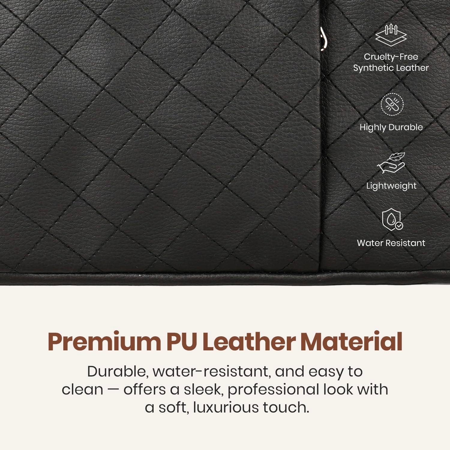 71mm9zrrmnl. sl1500 Portronics Encase 104 Laptop Sleeve for 15.6 Inch Laptops, PU Leather Office Bag with Trolley Strap, Smart Inner Pocket, Comes with Handle & Accessory Pockets, Office Laptop Bag/Case/Cover (Black)