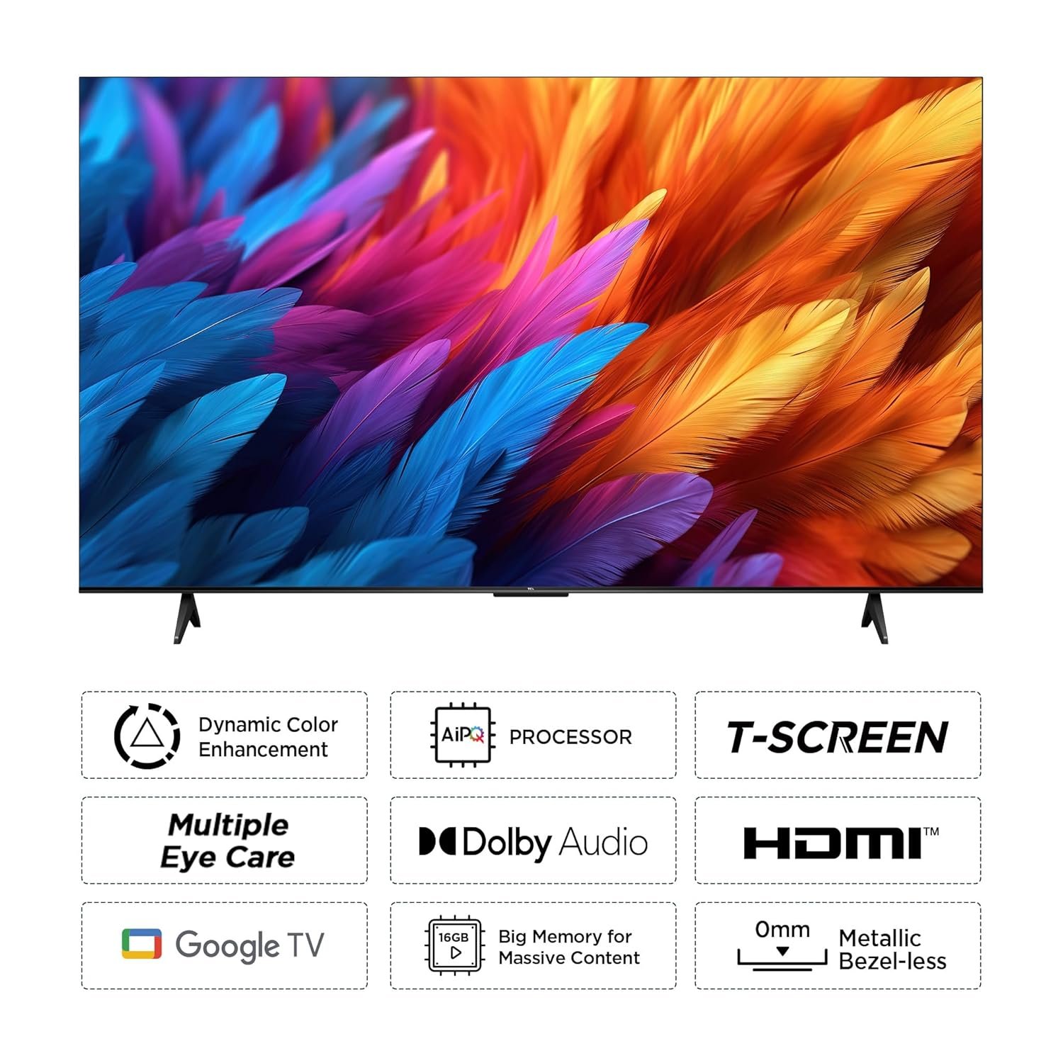 811185rdbal. sl1500 TCL 189 cm (75 inches) Metallic Bezel-Less Series 4K Ultra HD Smart LED Google TV 75V6B (Black)
