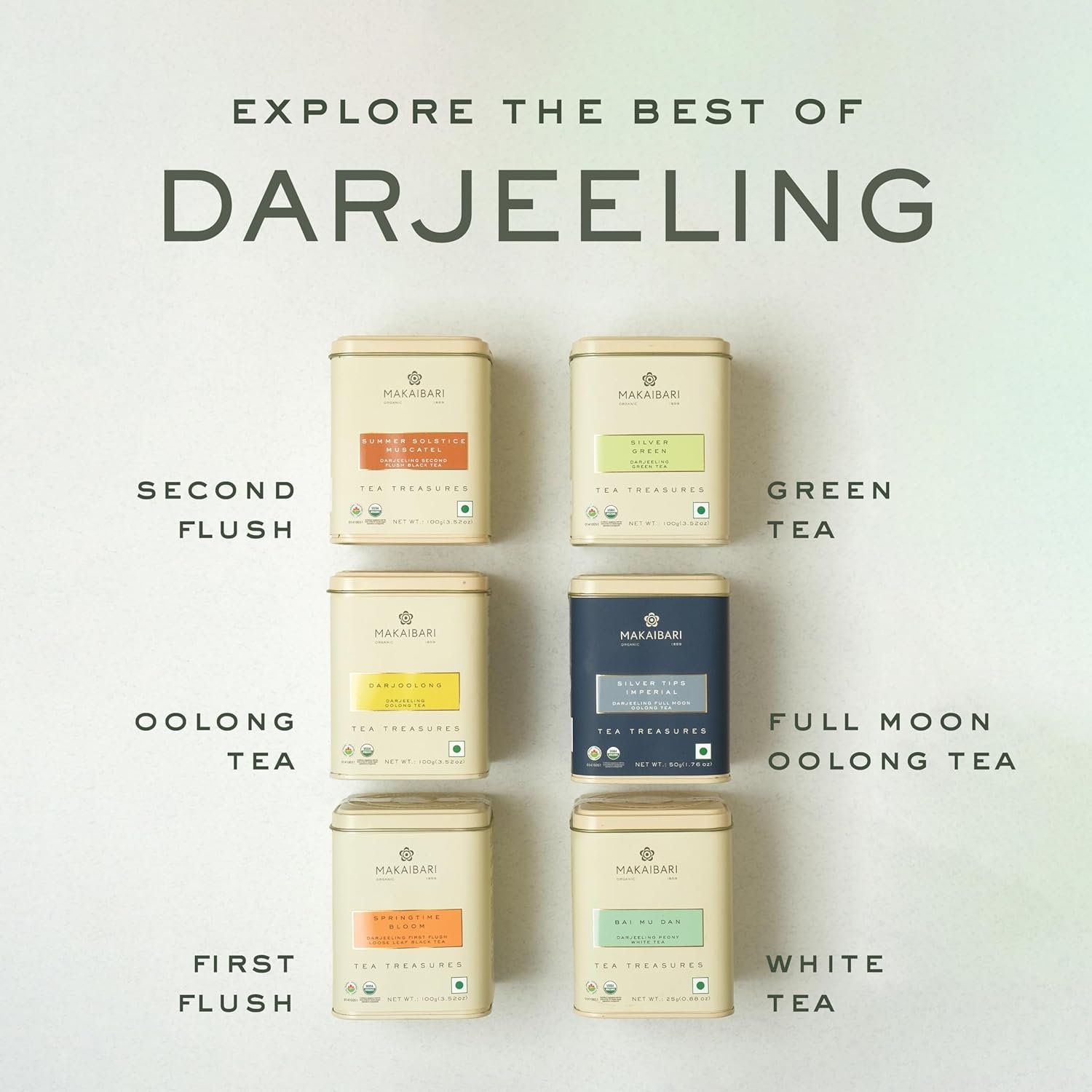 8158vmxrekl. sl1500 Makaibari Smoky Mountain Roasted Darjeeling Black 100 Gm Loose Leaf Tin Caddy | Single States Whole Leaves | Rich Roasted Flavour