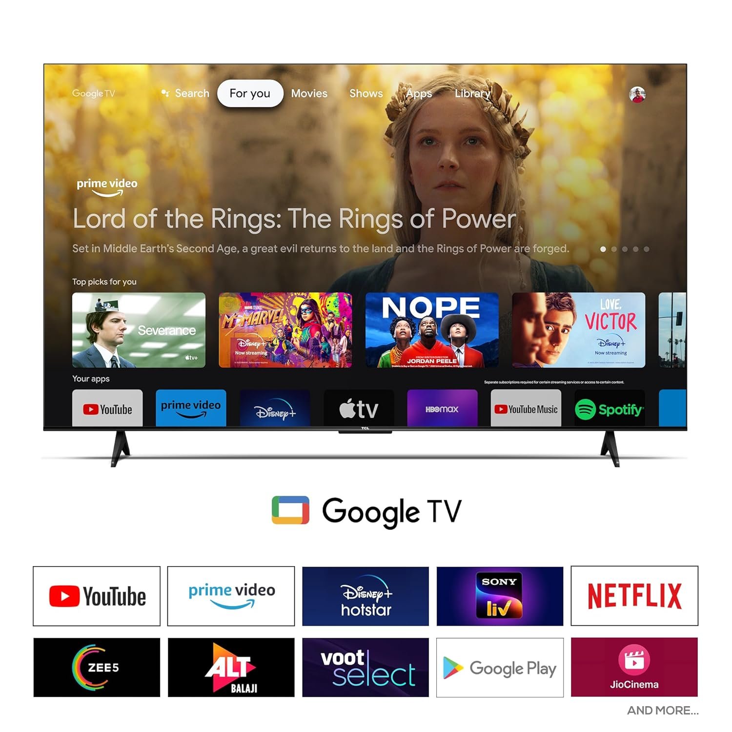 81zyipnngyl. sl1500 TCL 189 cm (75 inches) Metallic Bezel-Less Series 4K Ultra HD Smart LED Google TV 75V6B (Black)