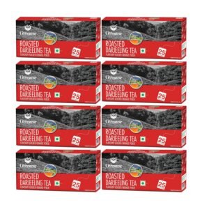 GOODRICKE Roasted Darjeeling Tea Bags - 25 Teabags(Pack Of 8)| 100% Pure & Original Long Leaf Chai | Flavoury Golden Orange Pekoe | Premium Black Tea With Rich Taste & Flavor, 360 Grams