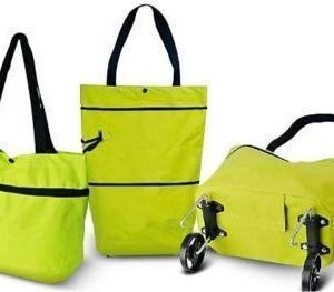 Folding Trolley Bag with Wheels Lightweight Travel Shopping Grocery Luggage Storage Bag for Women Foldable Medium Size Multipurpose Travel Organizer