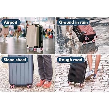 417axq5wusl CNB Advanced Travel Luggage Wheels Covers Silicone Full Protection Covers for Most 8 Spinner Wheels Suitcases or Office Chair Caster,Durable,Mute and Shock Absorption Black Pack of 8