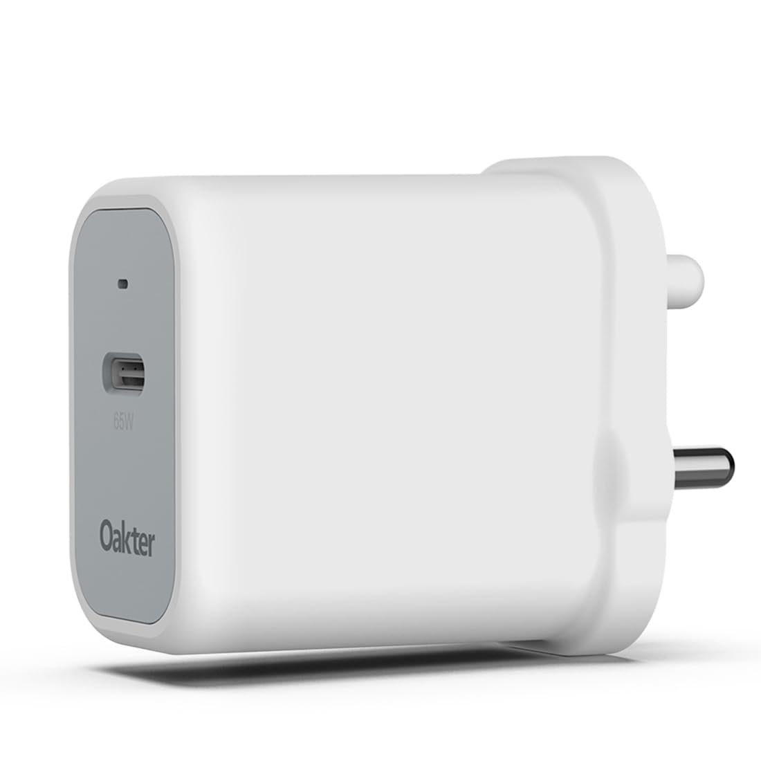 41qecekw2yl. sl1100 Oakter 65W Fast Charger | Type-C Fast Charging Adapter for Laptop, Mobile, MacBook, iPhone 15 & Newer, iPad, Samsung | White | 3- Pin Plug (Adapter)