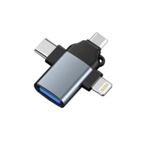 3 in 1 Pendrive Connector OTG Adapter with Lightening,Type C,Micro USB,USB Ports OTG Connector Compatible with iOS 13 & Above,Android/Type C Devices,iPhone,iPad,Pendrive,Keyboard,Mouse
