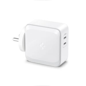 Spigen Fast Charging Adapter Total 70w, GaN, PD Support, BIS Certified, for iPhone 17/16/15(Pro,Pro Max,Plus), Galaxy S25/S24, OnePlus, iQOO, iPad, MacBook and More (PE2007IN) - White