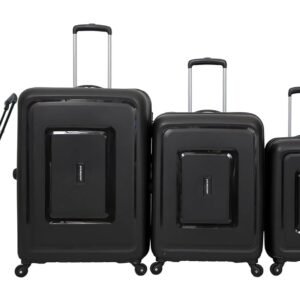 VIP Aristocrat 4 Pc Set Cabin 55 cm (Small),65 cm (Medium),75 cm (Large) 4 Wheels Trolley,52 CM Wheel Duffle Trolley Bag,Hard Case Lightweight Suitcase with 7 Years International Warranty (Black)