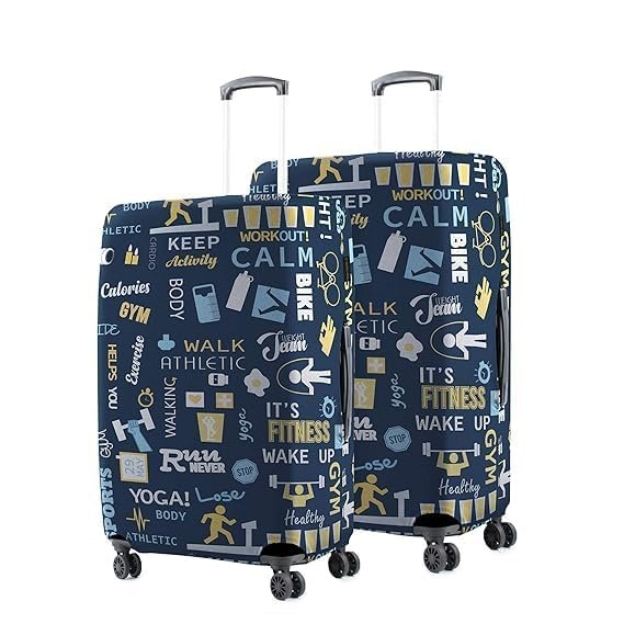 51e8lrcixzl GREEVA Protective Luggage Cover – Eco-Friendly Stretchable, Large 28 inch =75cm,Large, Fits 28-30 inch Bag, Polyester Suitcase Protector – Scratch-Resistant, Water-Resistant, Washable – Navy Blue