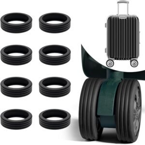 Luggage Wheel Silicone Protector Cover 8PCS Trolley Wheel Cover Silicone Shock Absorption Wheel Cover for Trolley Bag Suitcase Wheel Cover Silicone for Most 8 Spinner Wheel Bag/Chair