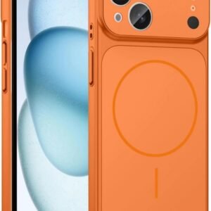 RESOLUTE Soft Silicon Converter Case for Apple iPhone 14 Plus | Premium Protective Cover | iPhone 17 Pro Series Style Design | in Built Camera Guard Back Case (Orange)