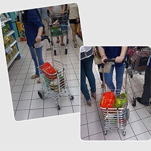 51l28ksptil AR Mall 4 Wheel Shopping Trolley for Grocery Foldable Cart Portable Vegetable Shopping Trolley with Wheels Luggage Transfer Trolley Shopping Mall Super Market Hand Truck Cart for Home (4 Wheel)