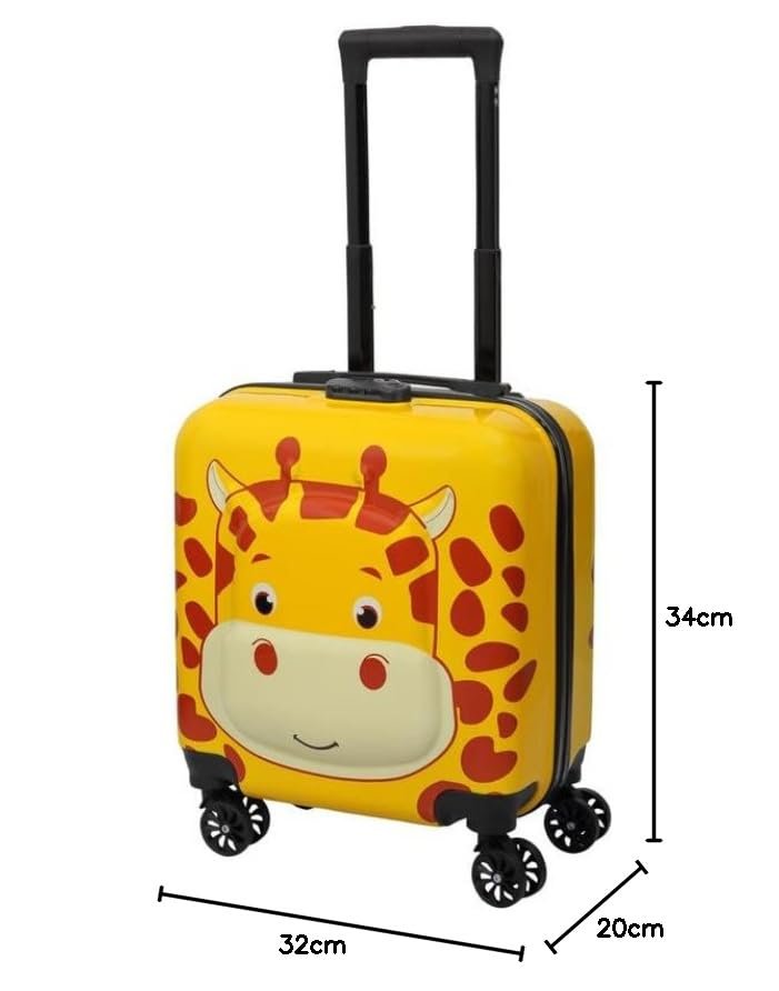 51vddjr4hfl Polo Class Polycarbonate Hard Shell 8 Spinner Wheels Junior Kids Trolley Bag-Yellow, Medium, 32 cm