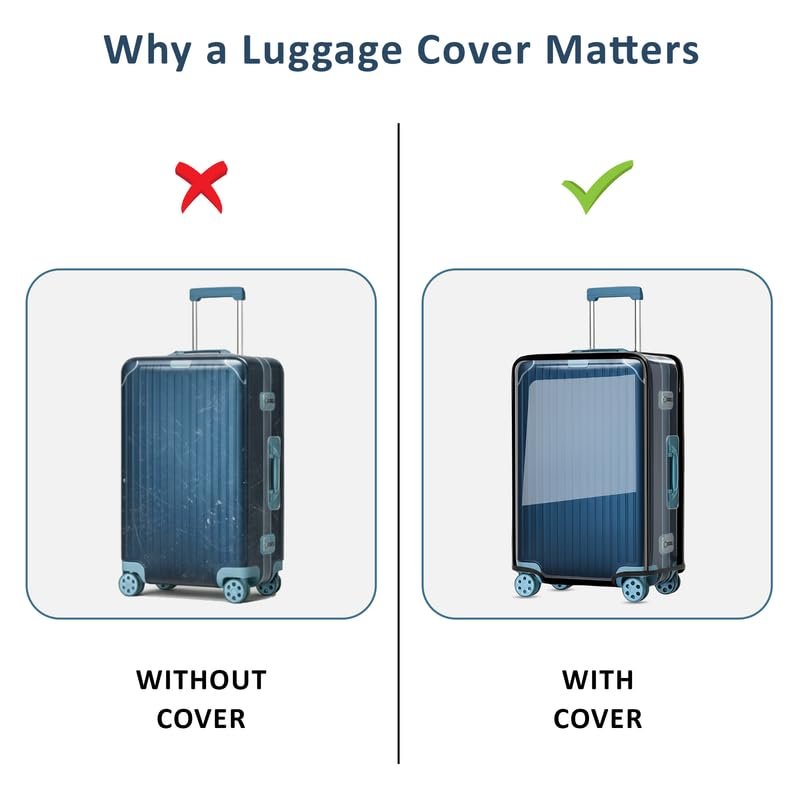 51c5jzuafel Waterproof Trolley Bag Cover Set of 3/Zippered Clear PVC Transparent Suitcase Cover/Luggage Cover/Traveling Bags Cover/Trolly Bag Cover/Travel Cabin Bag Cover/Suit case Covers