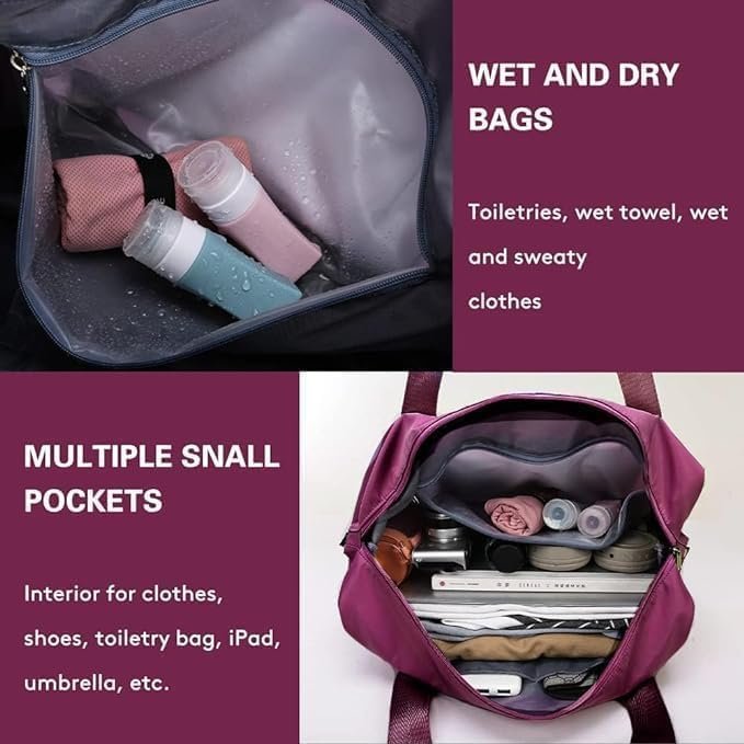 51id88ig5fl Wazdorf Nylon 41 Liter Expandable Travel Bags for Women, Duffle Bags for Women Luggage, Foldable Vanity Traveling Bag, Waterproof Hand Bag for Ladies Personal Items