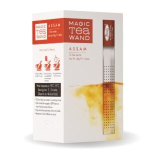 Premiers Assam Tea, Single-Origin Robust & Malty Black, Magic Tea Wands Stick Infuser, 12 Wands, 30 g, White Box