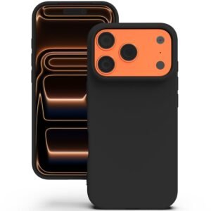 YATWIN Silicone Case for iPhone 17 Pro Max, Soft-Touch, Shockproof, DustProof, Antiskid Phone Cover for Apple iPhone 17 Pro Max - Black