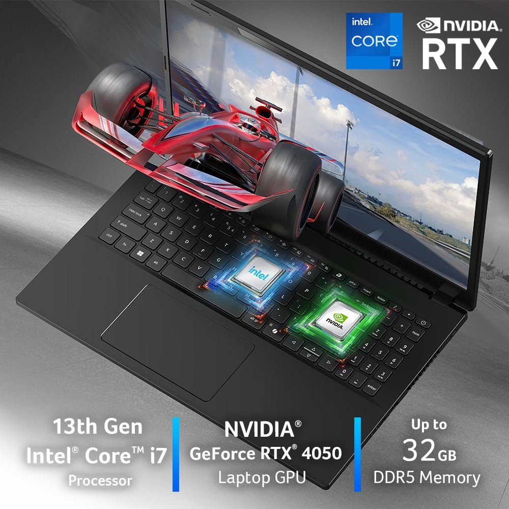611jwgva nl. sl1000 acer Aspire 3D 15 SpatialLabs Edition Gaming Laptop Intel Core i7-13620H Processor (16GB/1TB/NVIDIA RTX4050/Win11Home) A3D15-71GM, 39.6 cm(15.6) UHD 3840 x 2160 IPS Display, Obsidian Black, 2.32KG