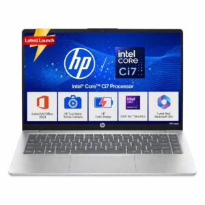 HP 14, Intel Core 13th Generation Intel Core i7-1355U (16GB DDR4, 512GB SSD), Micro-Edge, Anti-Glare, FHD, 14''/35.6cm, Win11, M365* Office24, Silver, 1.4kg, EP0159TU, FHD Camera, Backlit Laptop