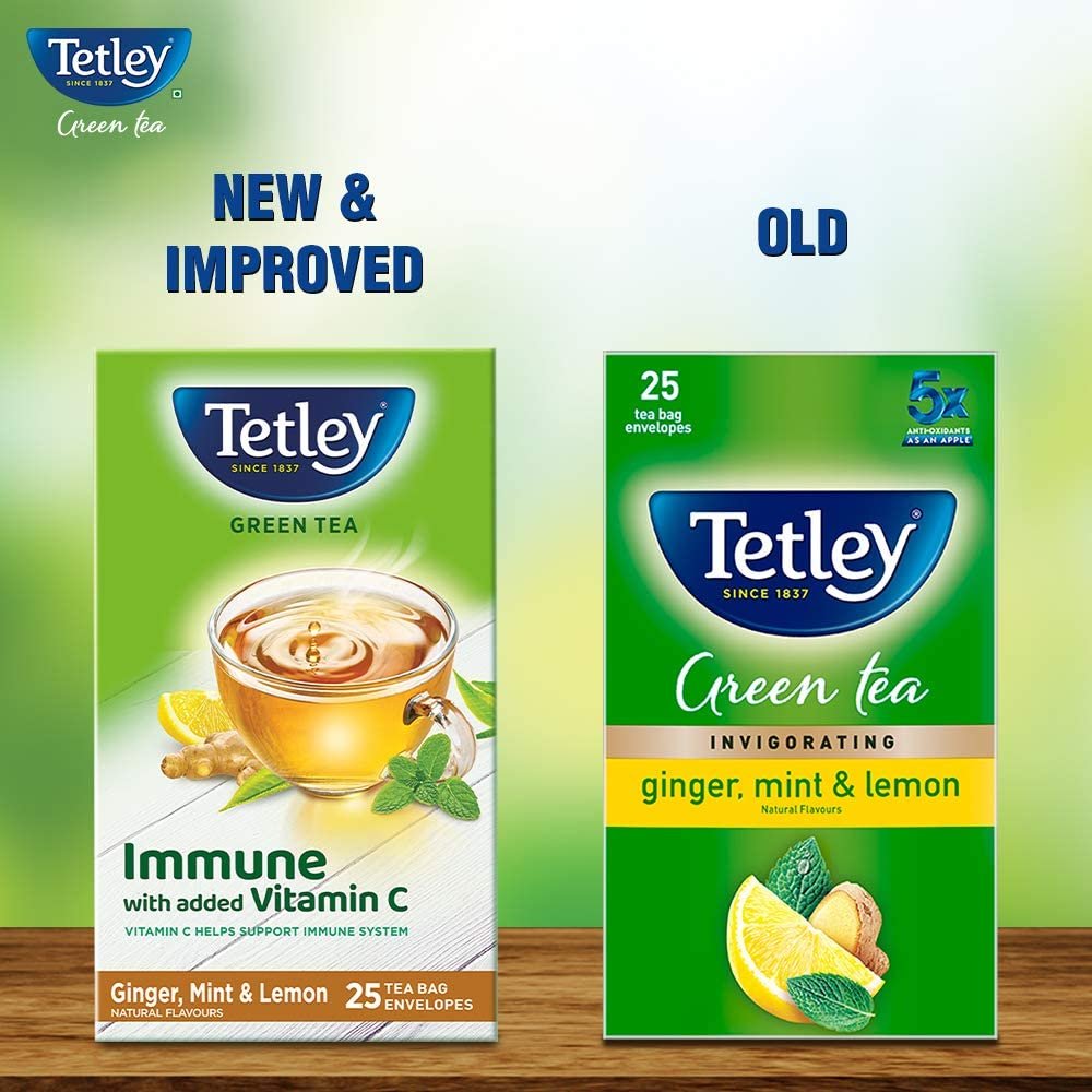 614b6rheukl. sl1000 Tetley Green Tea Bags, Ginger Mint Lemon (50 Tea Bags), 75 grams, Pack of 1