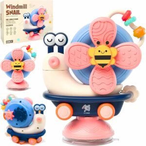 Storio 5-in-1 Suction Spinster Windmill Toy - Blue | Interactive Baby Toy for Bath & Play | Sensory Suction Cups Toy for Toddlers | Early Skill Development