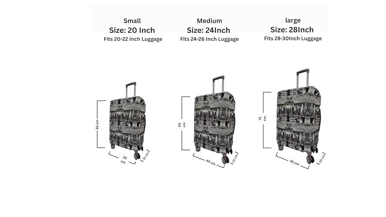 616m691qwhl. sl1500 Printed Luggage Cover for Traveling Bag & Suitcase – Stretchable & Scratchproof Trolley Protector with Velcro Lock & Lightweight Washable Material (1, London Night, L)